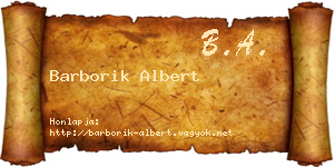 Barborik Albert névjegykártya